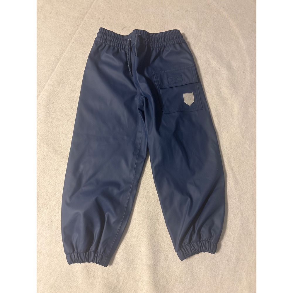 Hatley Boys Navy Blue Waterproof Rain Pants Size 2 Reflective Cargo Pocket